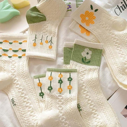 Chaussettes courtes femme design tricot coton respirantes