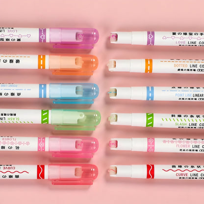 Marker Set Bunte Kurven Highlighter