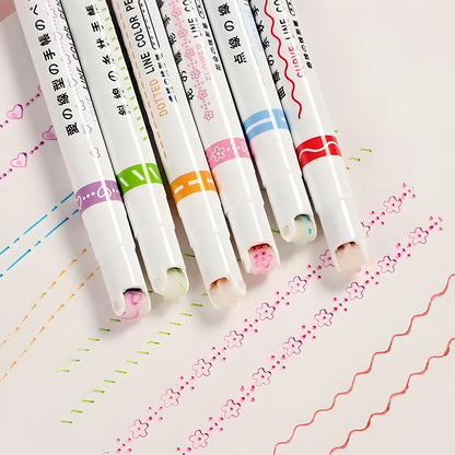 Marker Set Bunte Kurven Highlighter