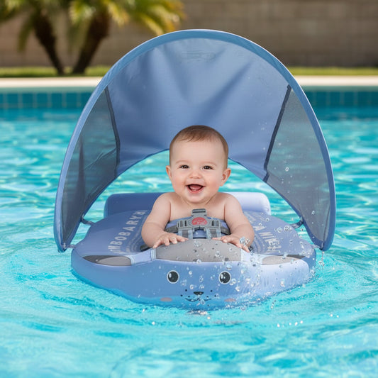 Baby Schwimmhilfe Badehilfe Verstellbarer Sonnenschutz - Image 4