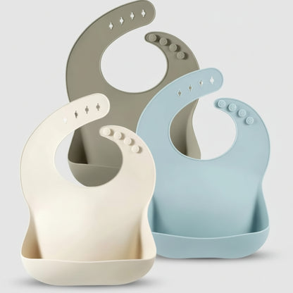 Bavoir bébé en silicone Réglable Imperméable