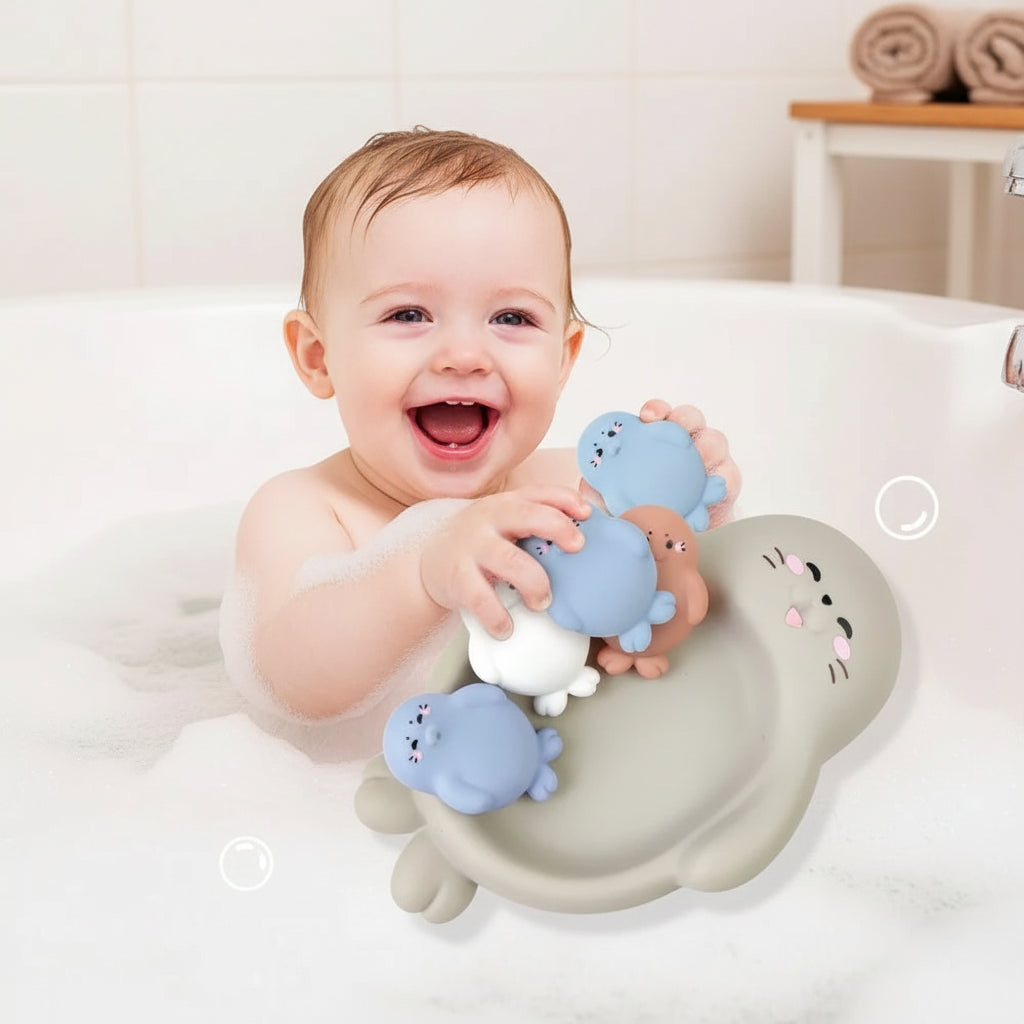 Badespielzeug Schwebend Babybadewanne Tierfamilie Set - Image 3