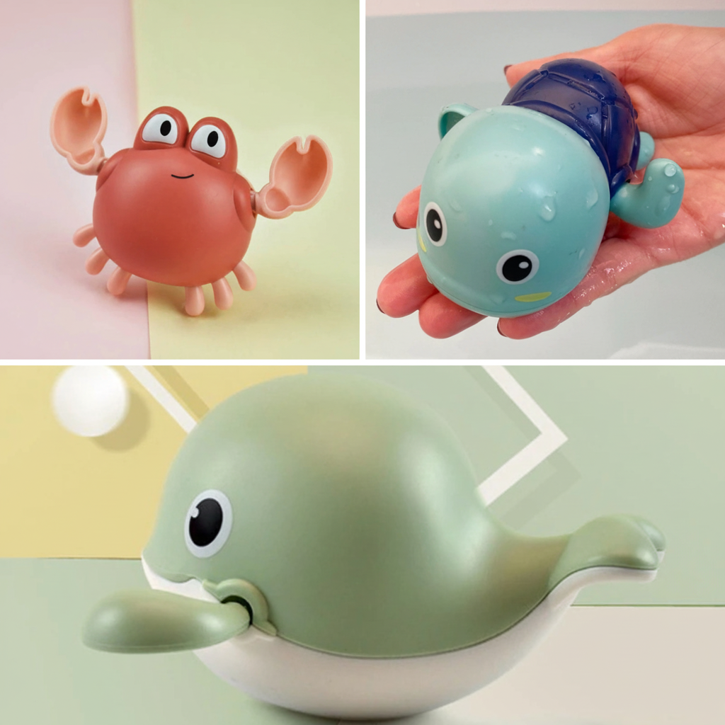 Giocattoli da bagno animali marini set giocattoli d'acqua per bambini