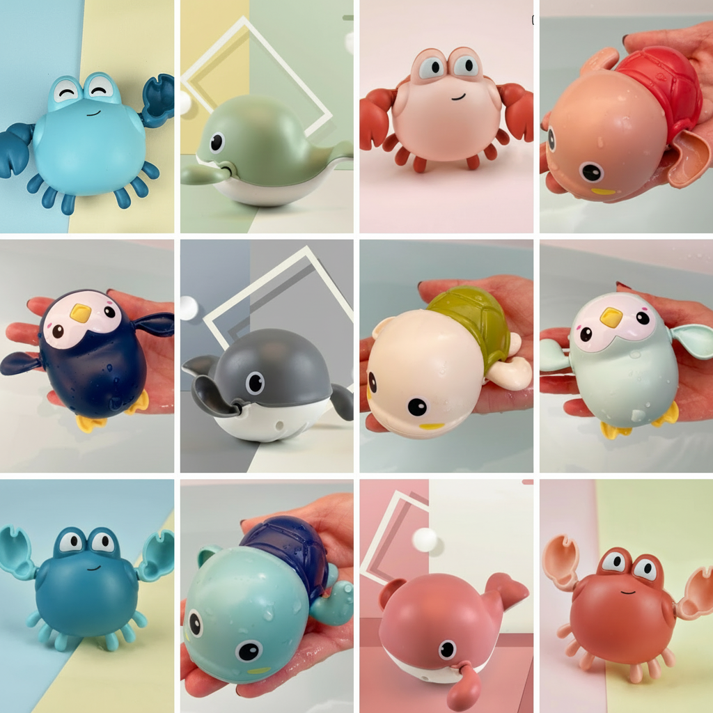 Giocattoli da bagno animali marini set giocattoli d'acqua per bambini
