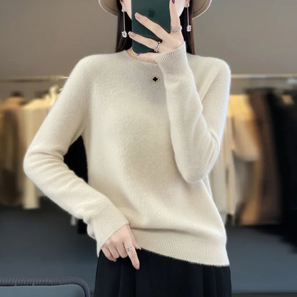 Womens Crew Neck Warm Sweater