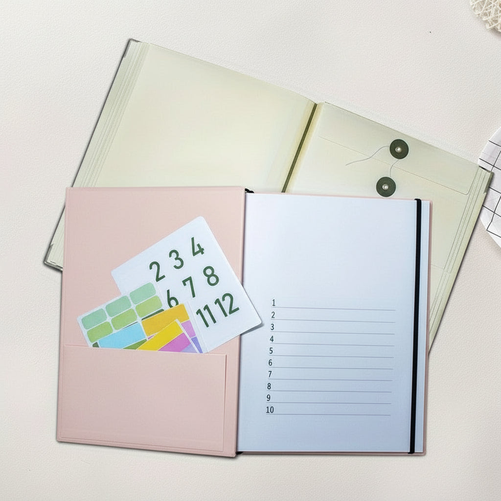 Pink Folder Organizer Kit Office Home Organization
