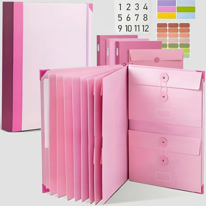 Pink Folder Organizer Kit Office Home Organization