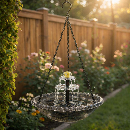 Fontaine suspendue bain d'oiseaux source d'eau apaisante jardin terrasse