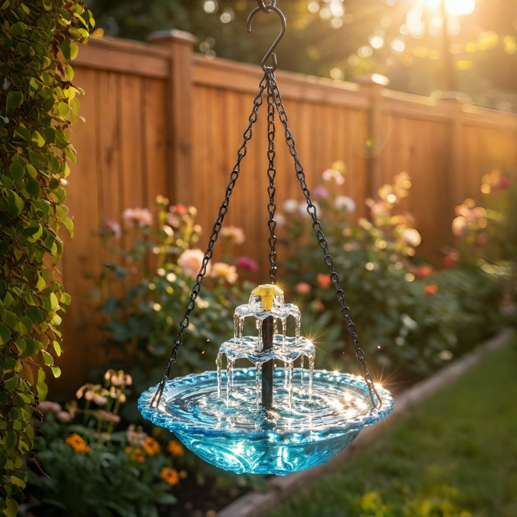 Fontaine suspendue bain d'oiseaux source d'eau apaisante jardin terrasse