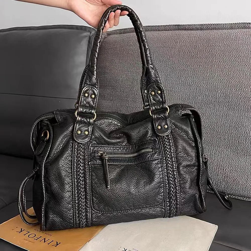 Handbag Zipper Compartments Large Shoulder Bag Everyday Use