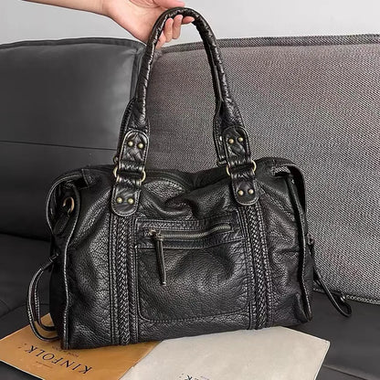 Handbag Zipper Compartments Large Shoulder Bag Everyday Use