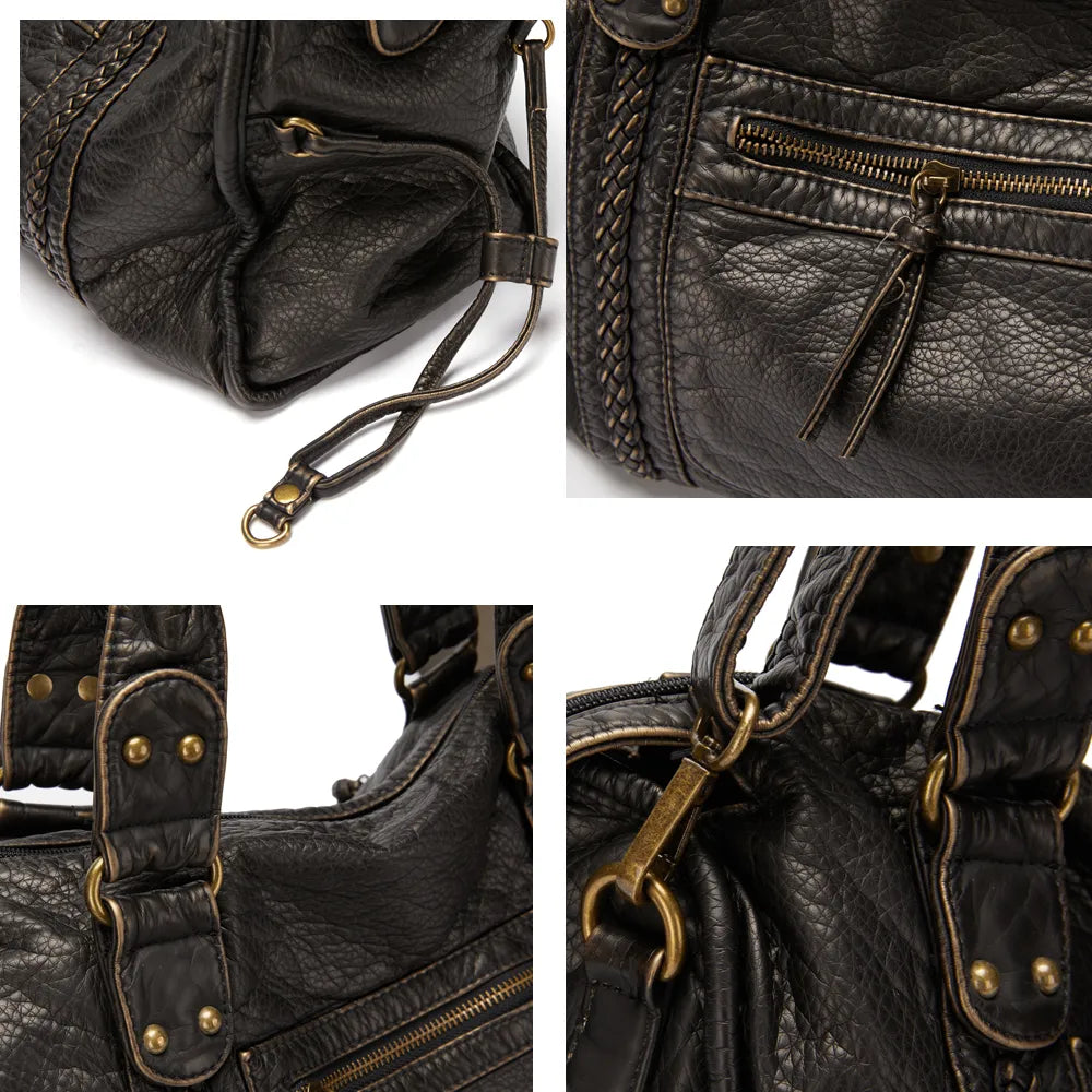 Handbag Zipper Compartments Large Shoulder Bag Everyday Use