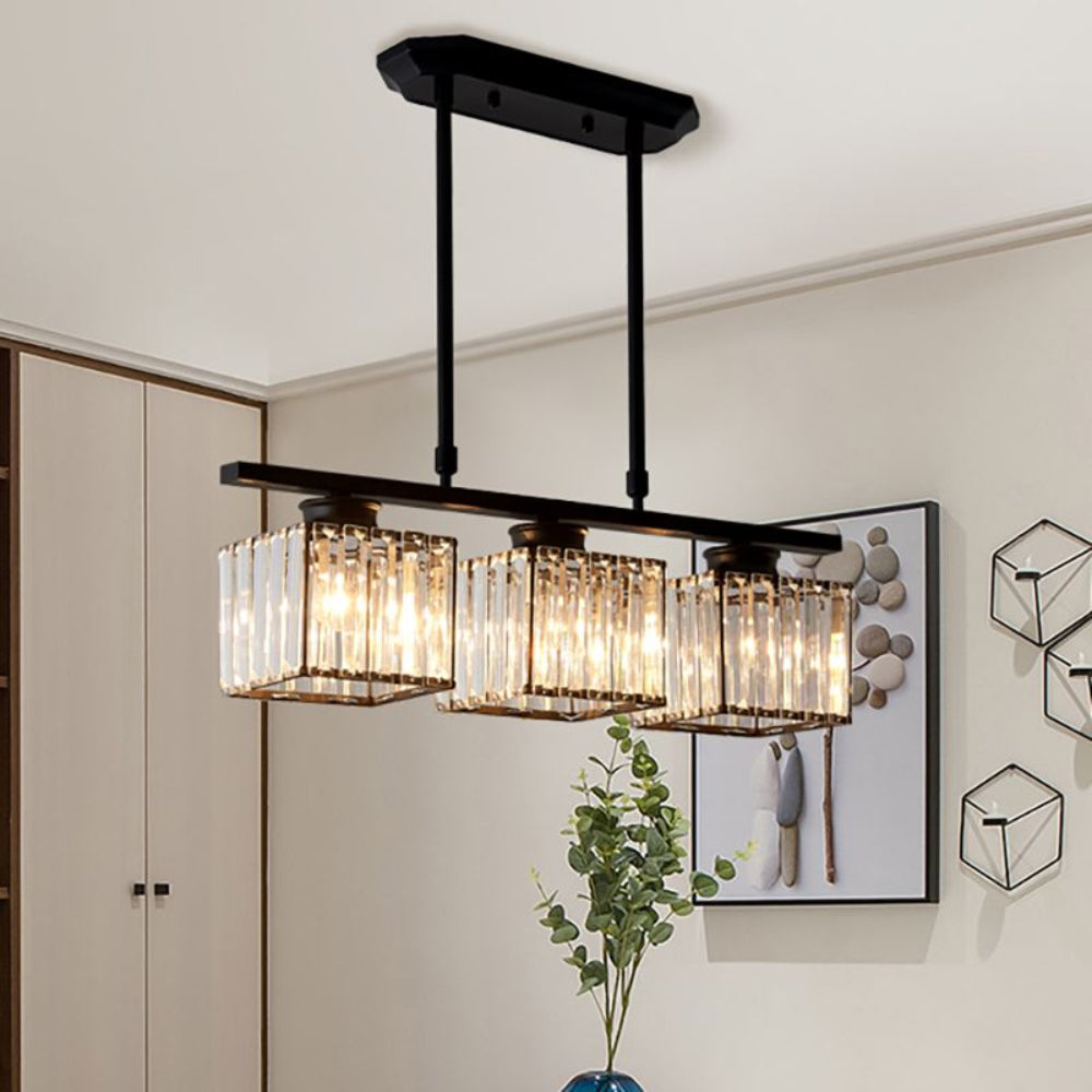 Lampe de plafond insulaire nordique en verre suspension longue