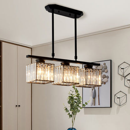 Lampe de plafond insulaire nordique en verre suspension longue