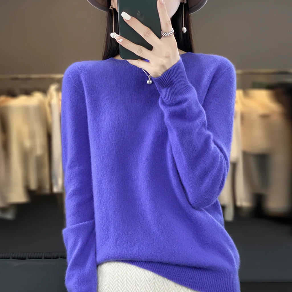 Womens Crew Neck Warm Sweater