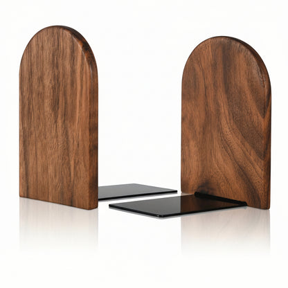 Black Walnut Wood Bookend – Heavy Duty Book Holder for Home & Office