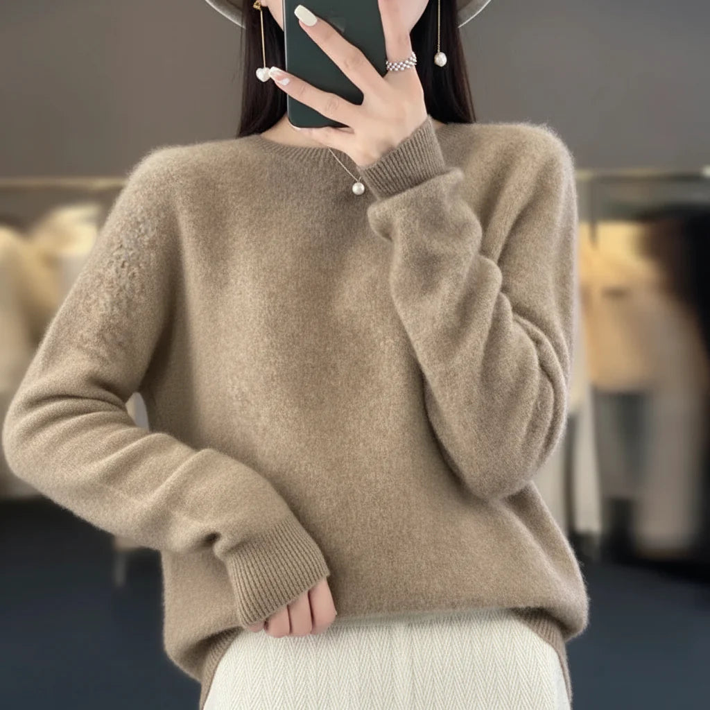 Womens Crew Neck Warm Sweater