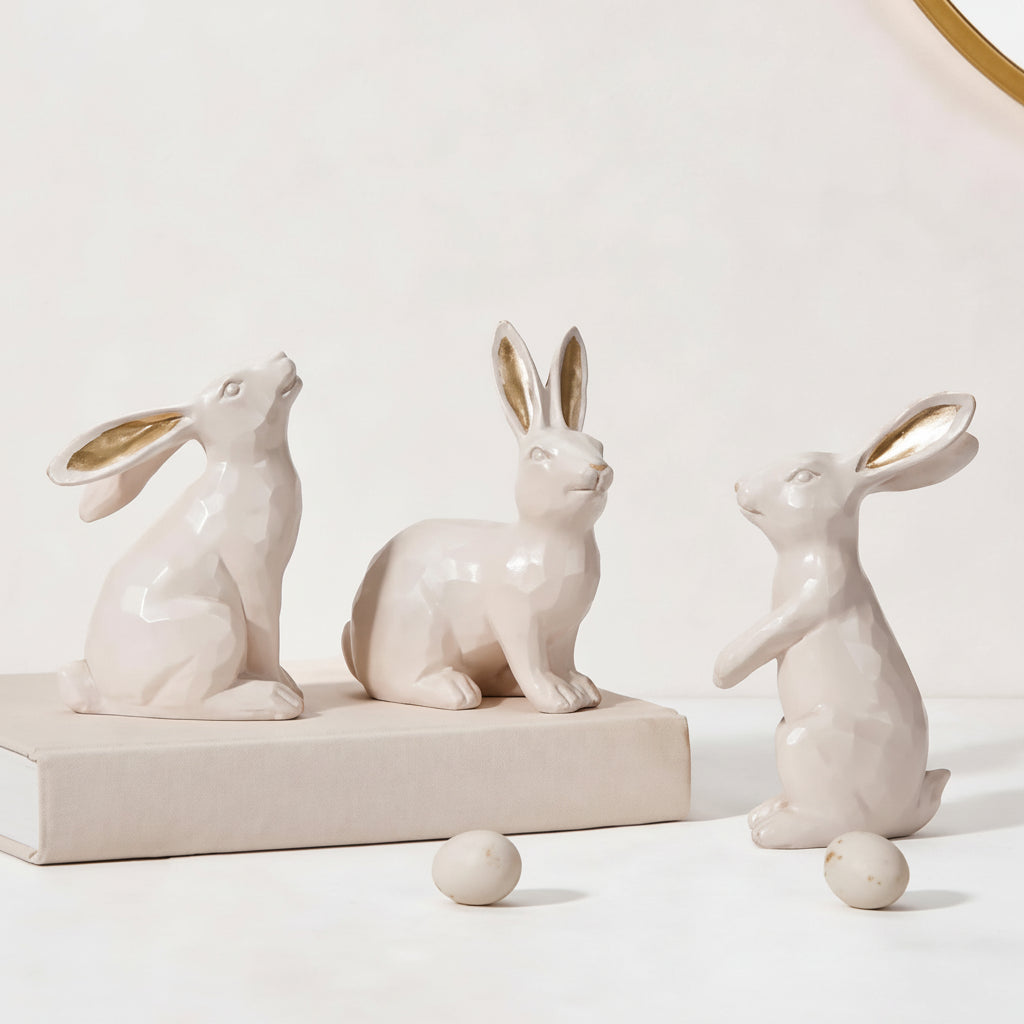 Easter Decorations Bunny Figurines Table Decor Set