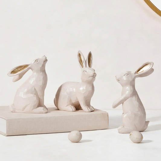 Figuras Conejo Pascua Decoración Mesa Set Decorativo