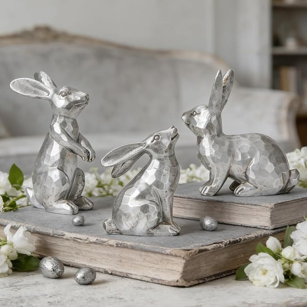 Easter Decorations Bunny Figurines Table Decor Set