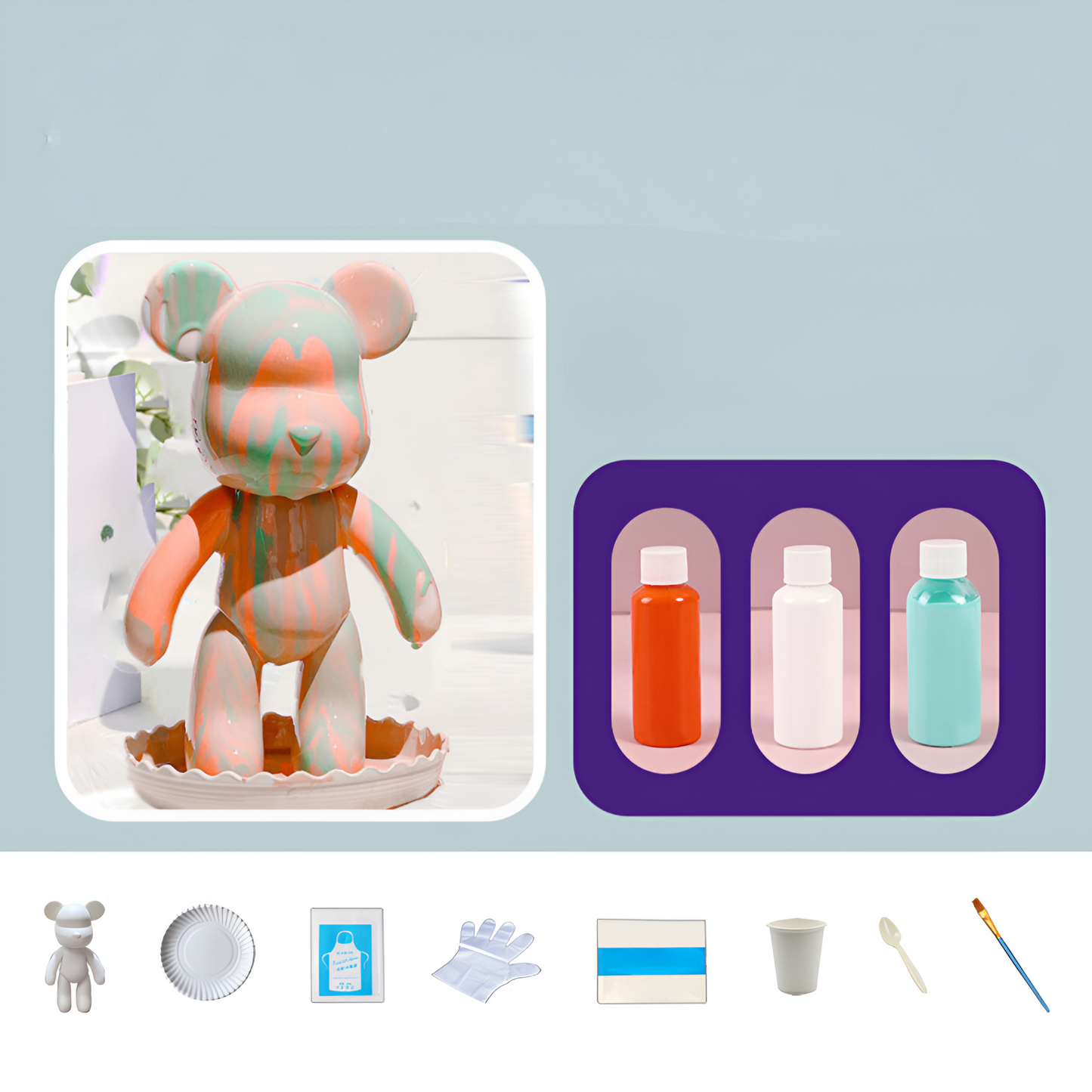 Wohnzimmer Deko Figur Bunter Kunstharz Bär