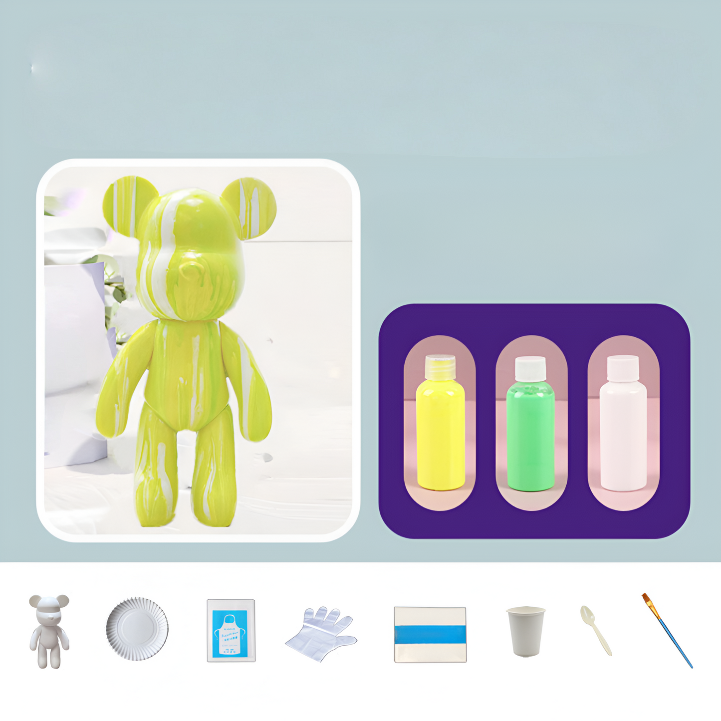 Wohnzimmer Deko Figur Bunter Kunstharz Bär