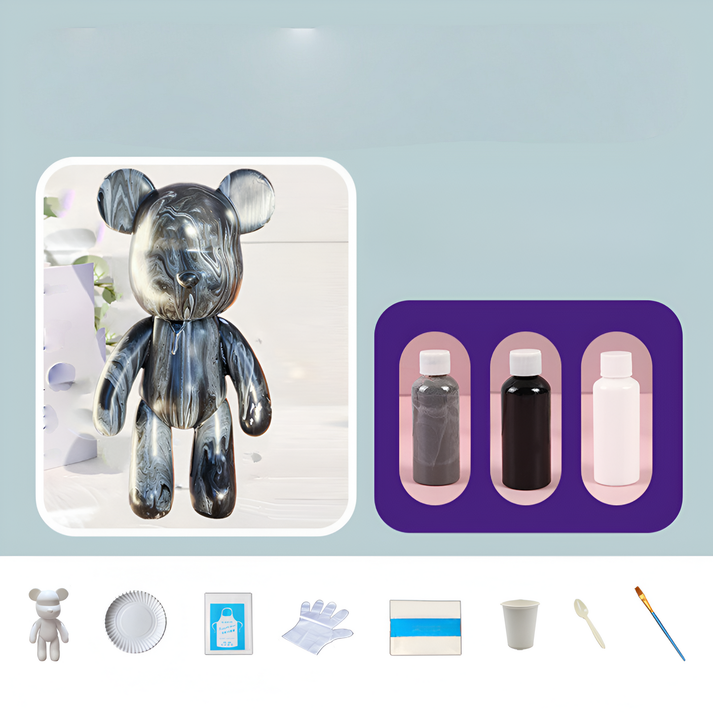 Wohnzimmer Deko Figur Bunter Kunstharz Bär