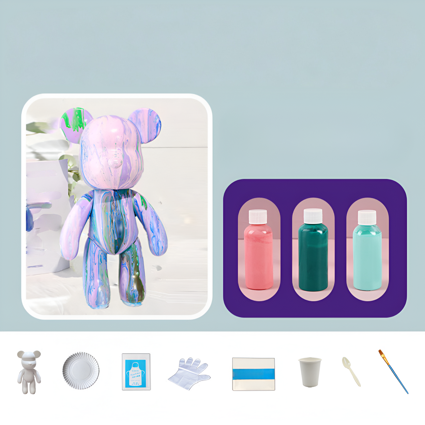 Wohnzimmer Deko Figur Bunter Kunstharz Bär