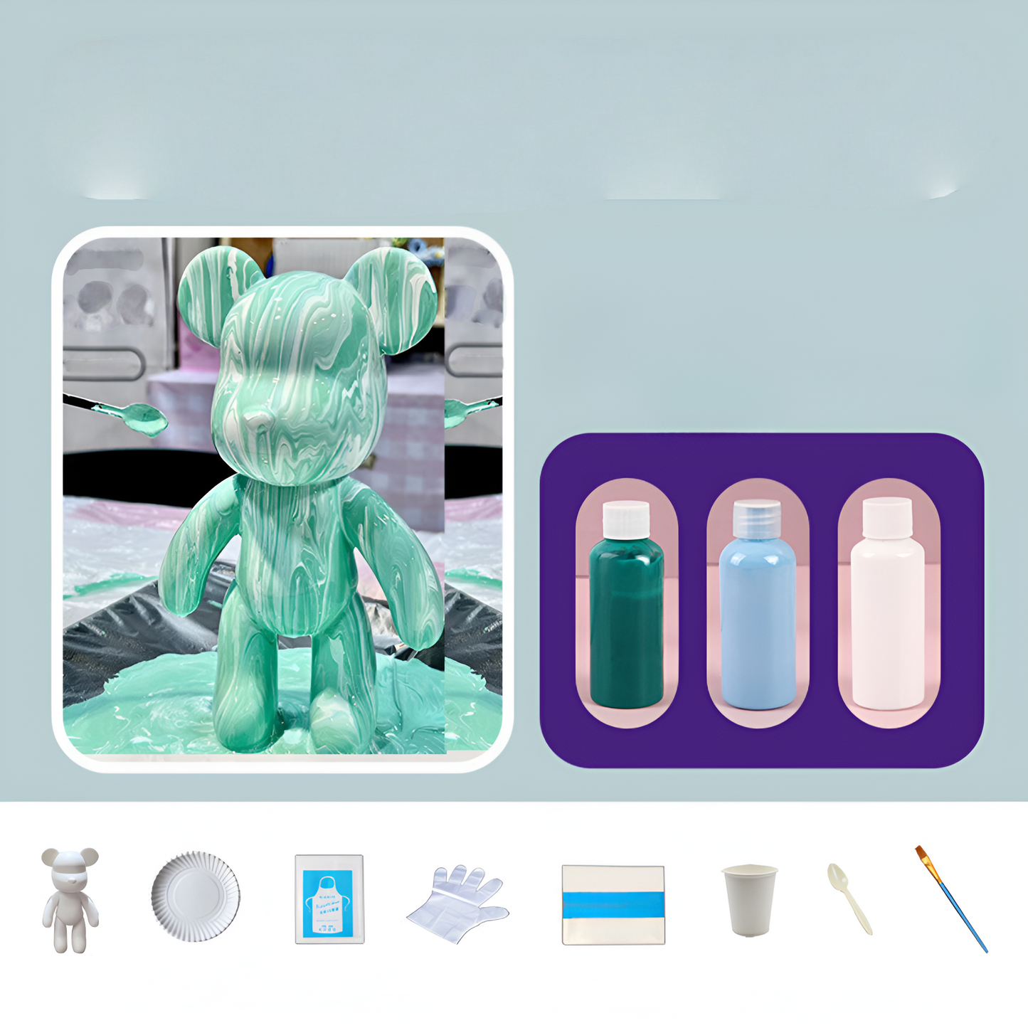 Wohnzimmer Deko Figur Bunter Kunstharz Bär