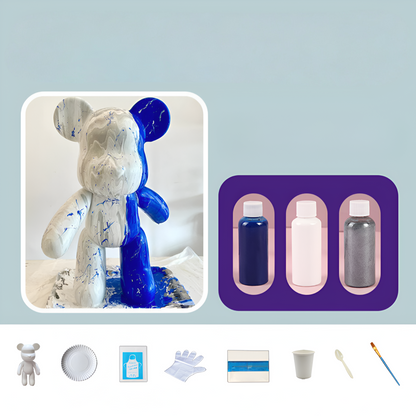 Wohnzimmer Deko Figur Bunter Kunstharz Bär