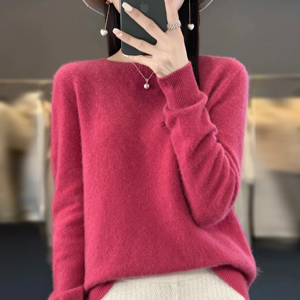 Womens Crew Neck Warm Sweater
