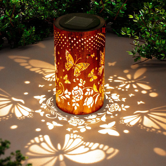 Solar Garden Lantern Hanging Metal Outdoor Light