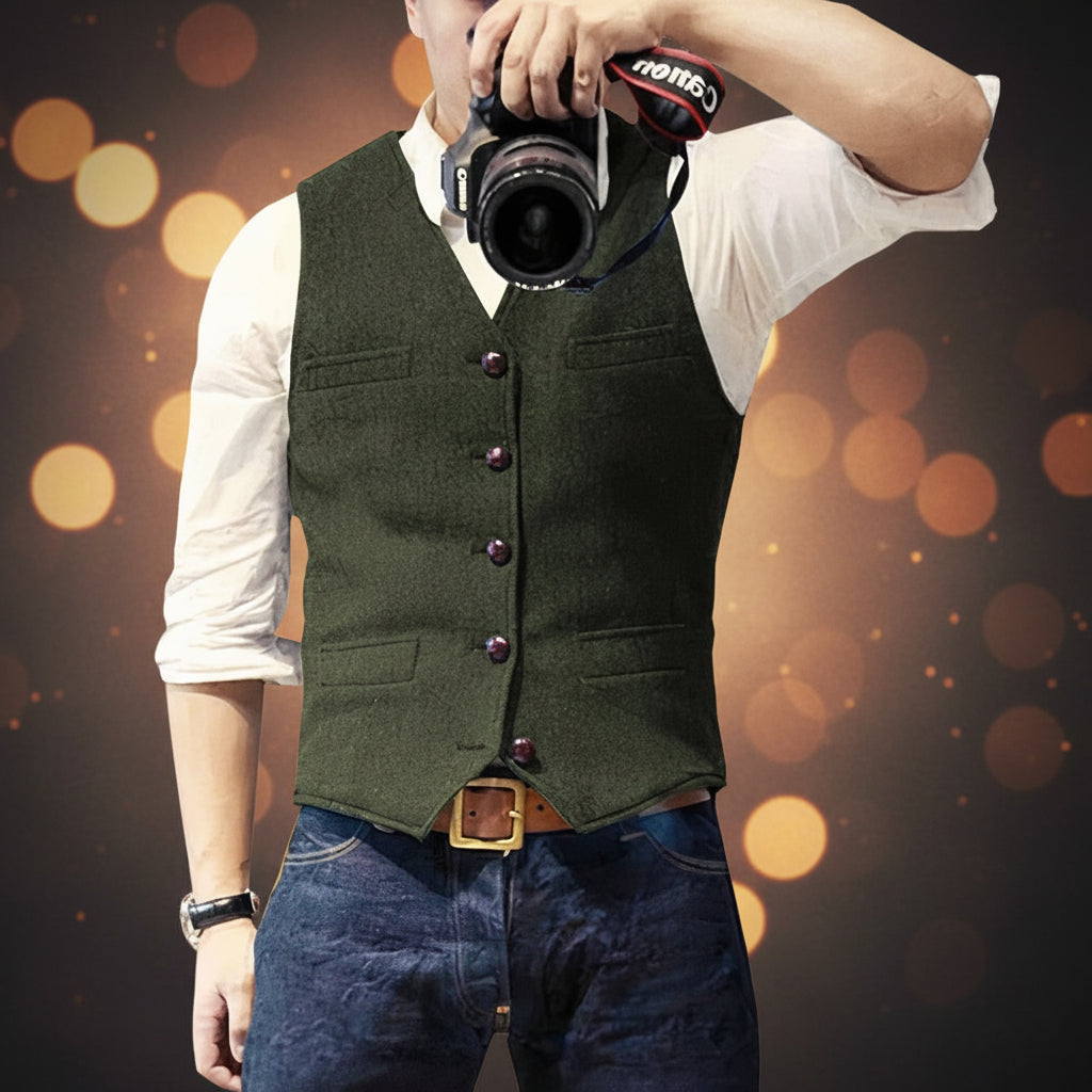 Button Up Weste Casual Fashion Design - Image 3