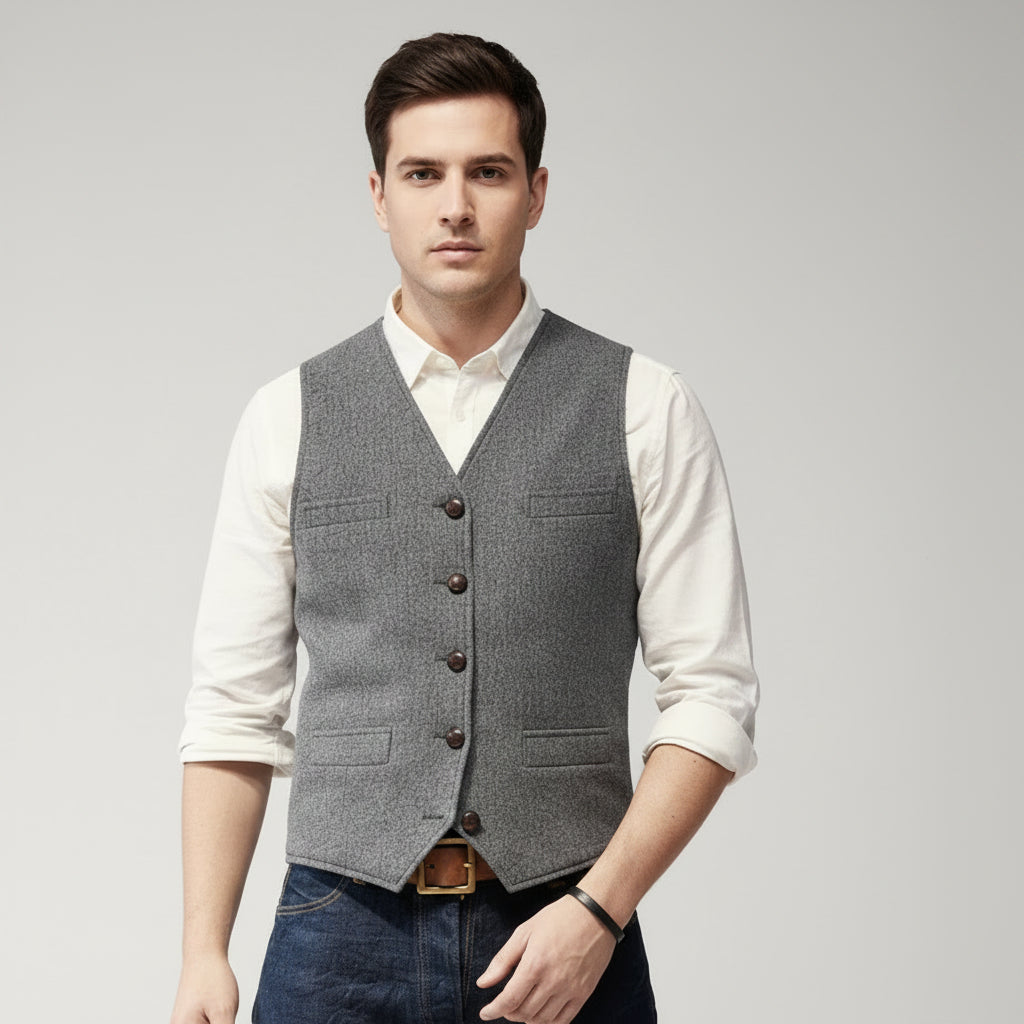 Button Up Weste Casual Fashion Design - Image 4