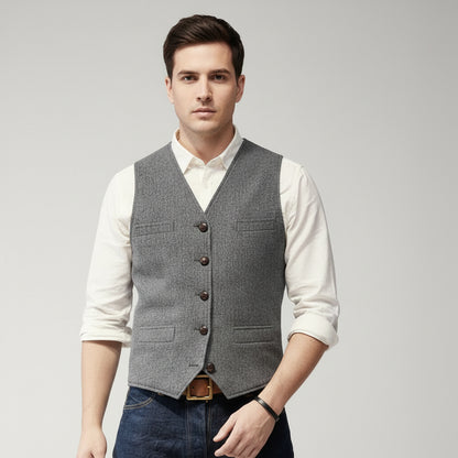 Button Up Weste Casual Fashion Design - Image 4