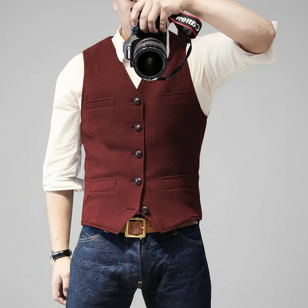 Button Up Weste Casual Fashion Design - Image 6