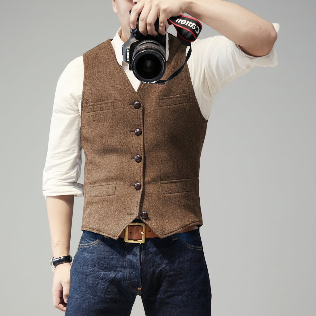 Button Up Weste Casual Fashion Design - Image 7