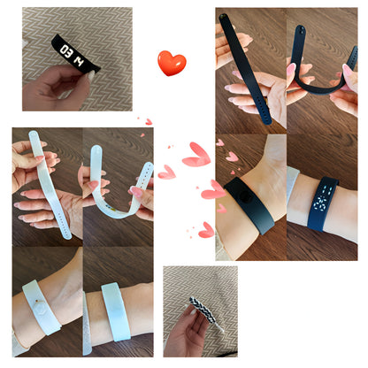 Sport Uhr LED Digital Silikon Armband Wasserdicht Leicht Damen Herren