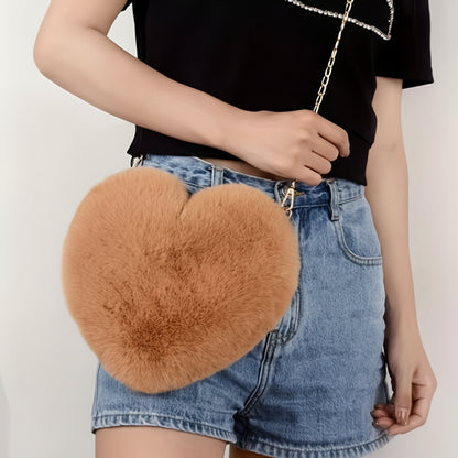 Sac bandoulière en forme de cœur Matériau synthétique Accessoire stylé de jour