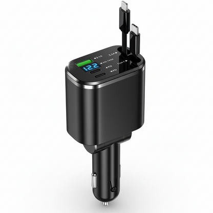 Caricatore Auto 5-in-1 Retrattile con USB