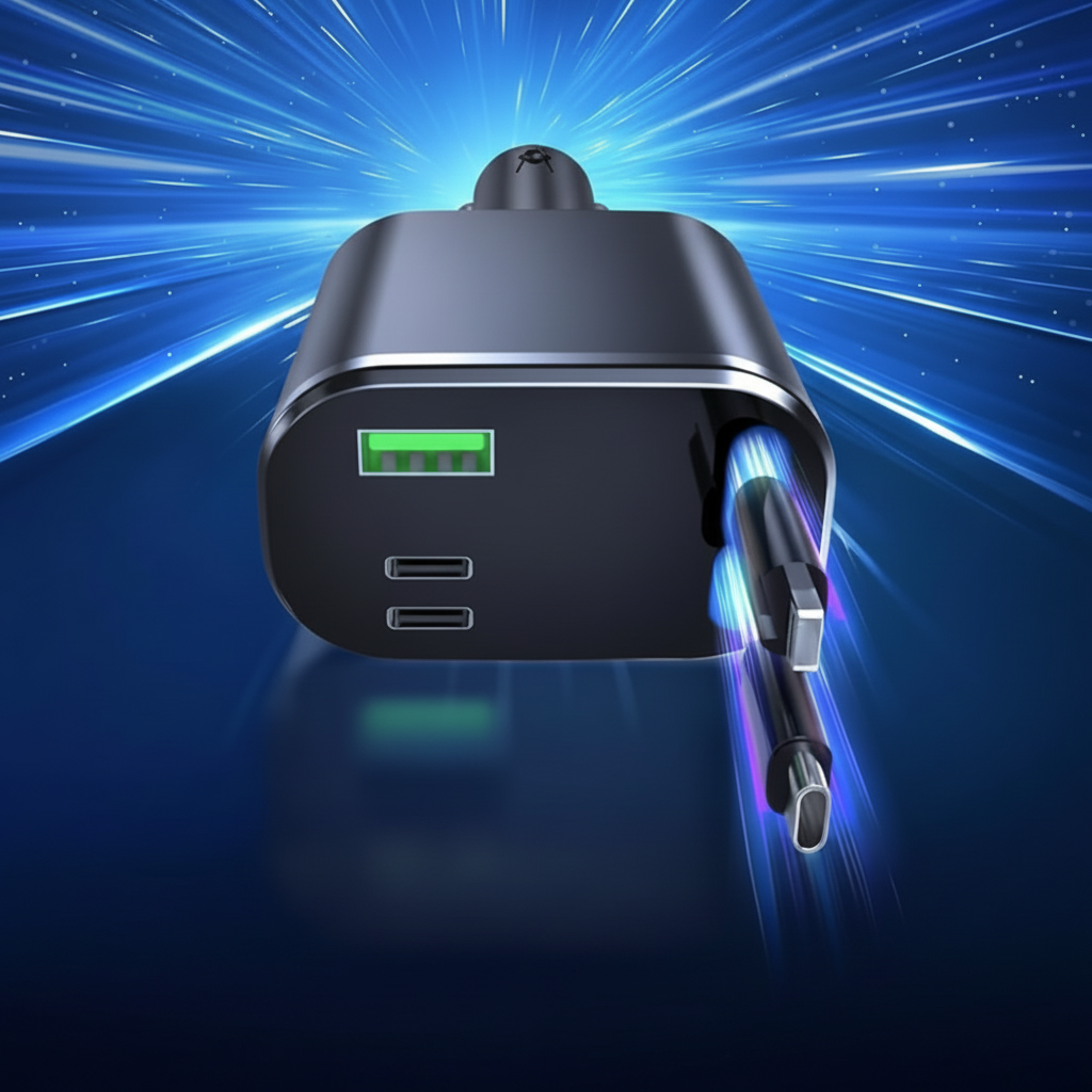 Caricatore Auto 5-in-1 Retrattile con USB - Image 2