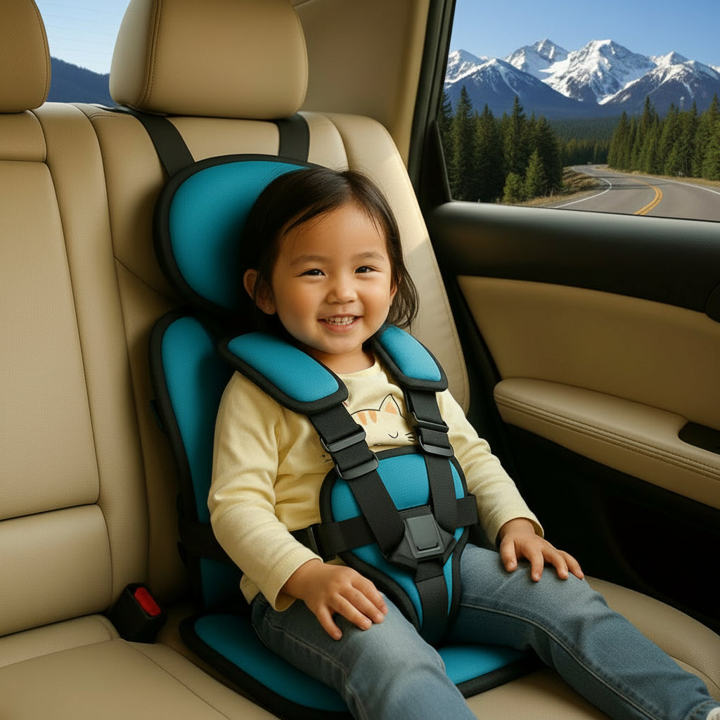 Asiento infantil seguro con cinturón, para viajes en coche