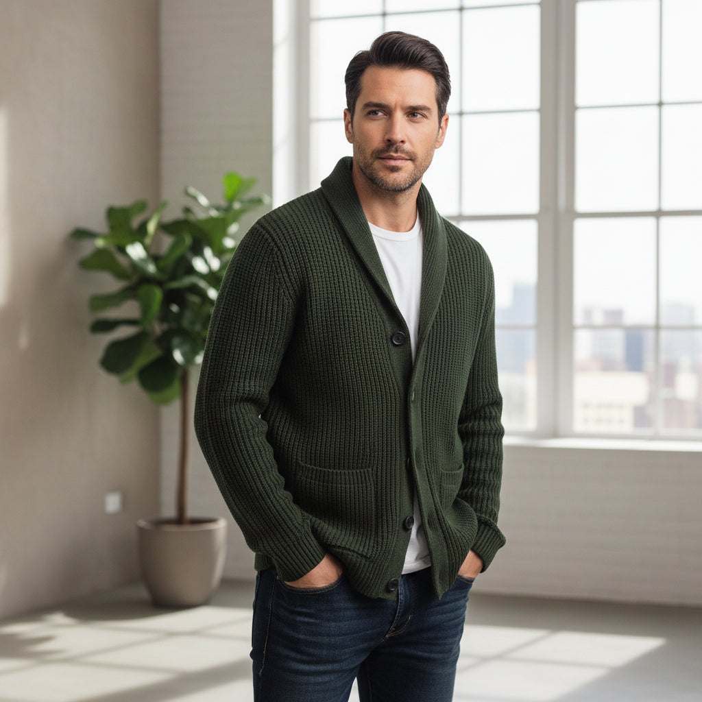 Casual Strickjacke Knopfverschluss - Image 1