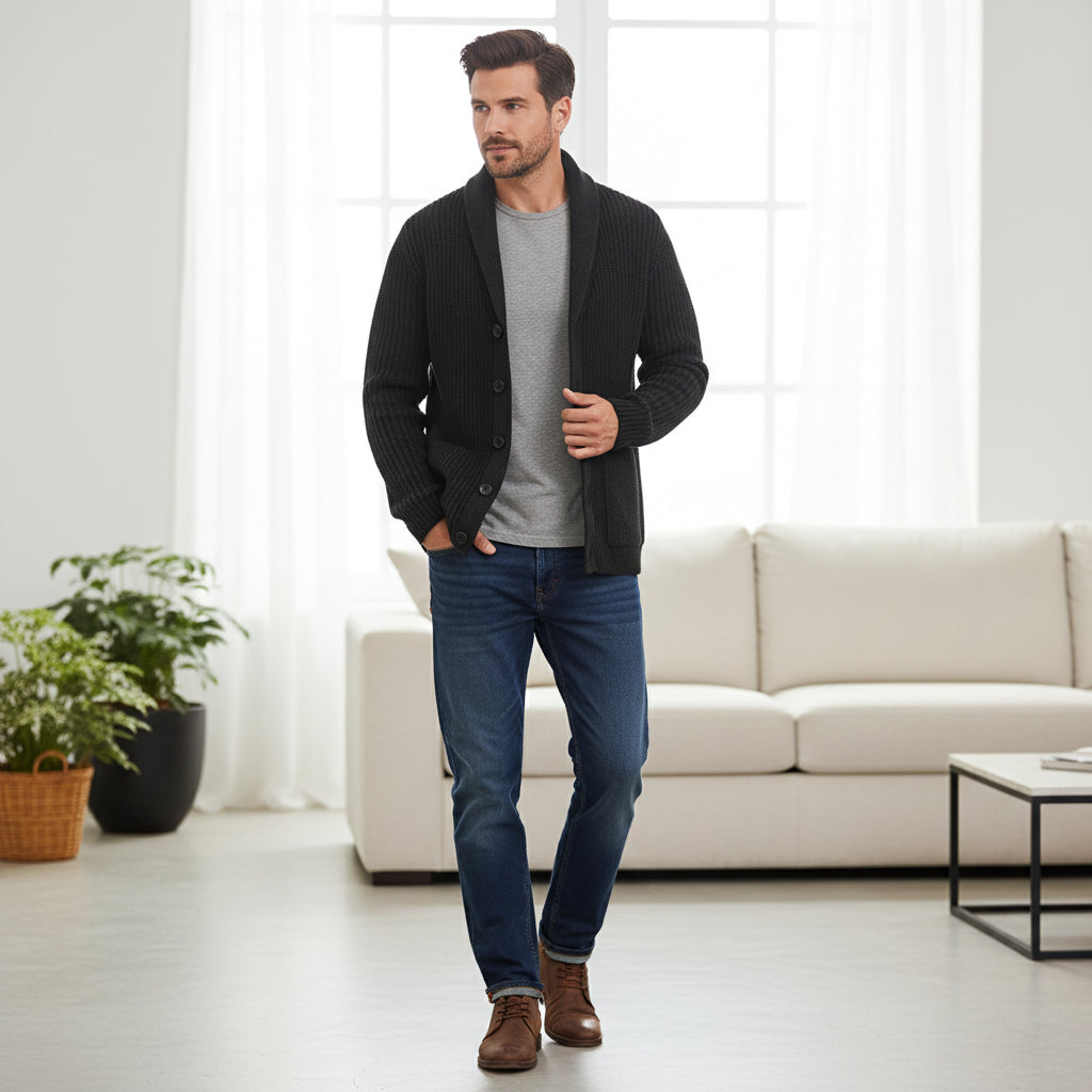 Casual Strickjacke Knopfverschluss - Image 4