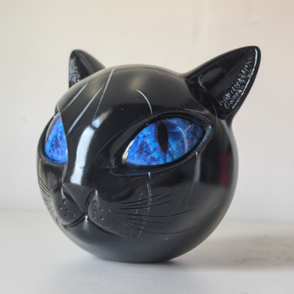 Mystical Cat Head Sculpture – Artistic Home Decor with Enchanting Detail - Image 4