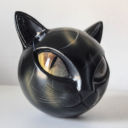 Mystical Cat Head Sculpture – Artistic Home Decor with Enchanting Detail - Image 2