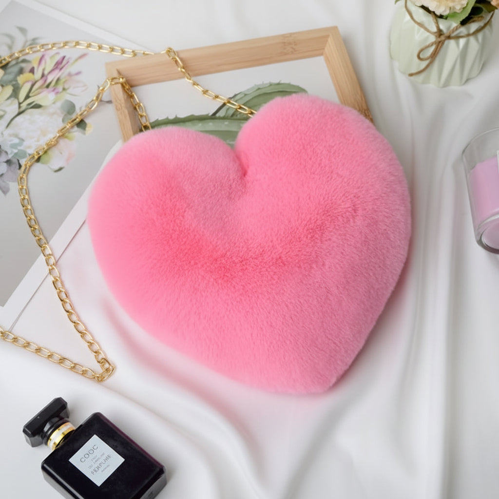 Sac bandoulière en forme de cœur Matériau synthétique Accessoire stylé de jour