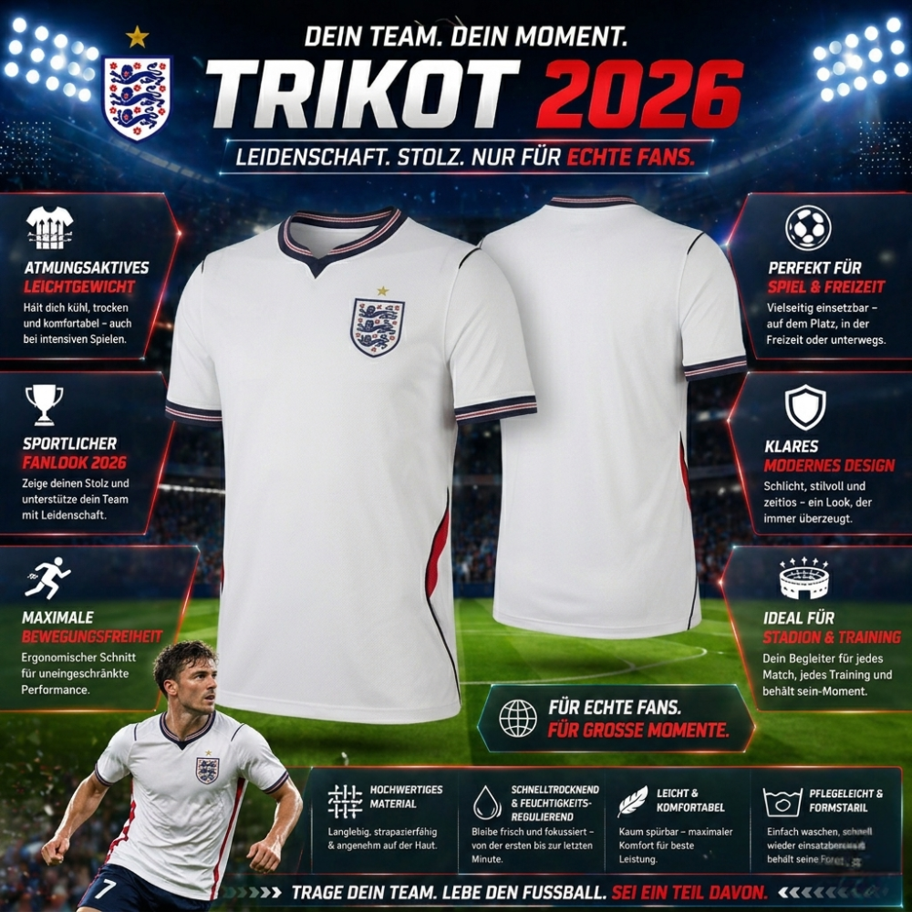 Maglia ufficiale campionato mondiale UK 2026 uomo
