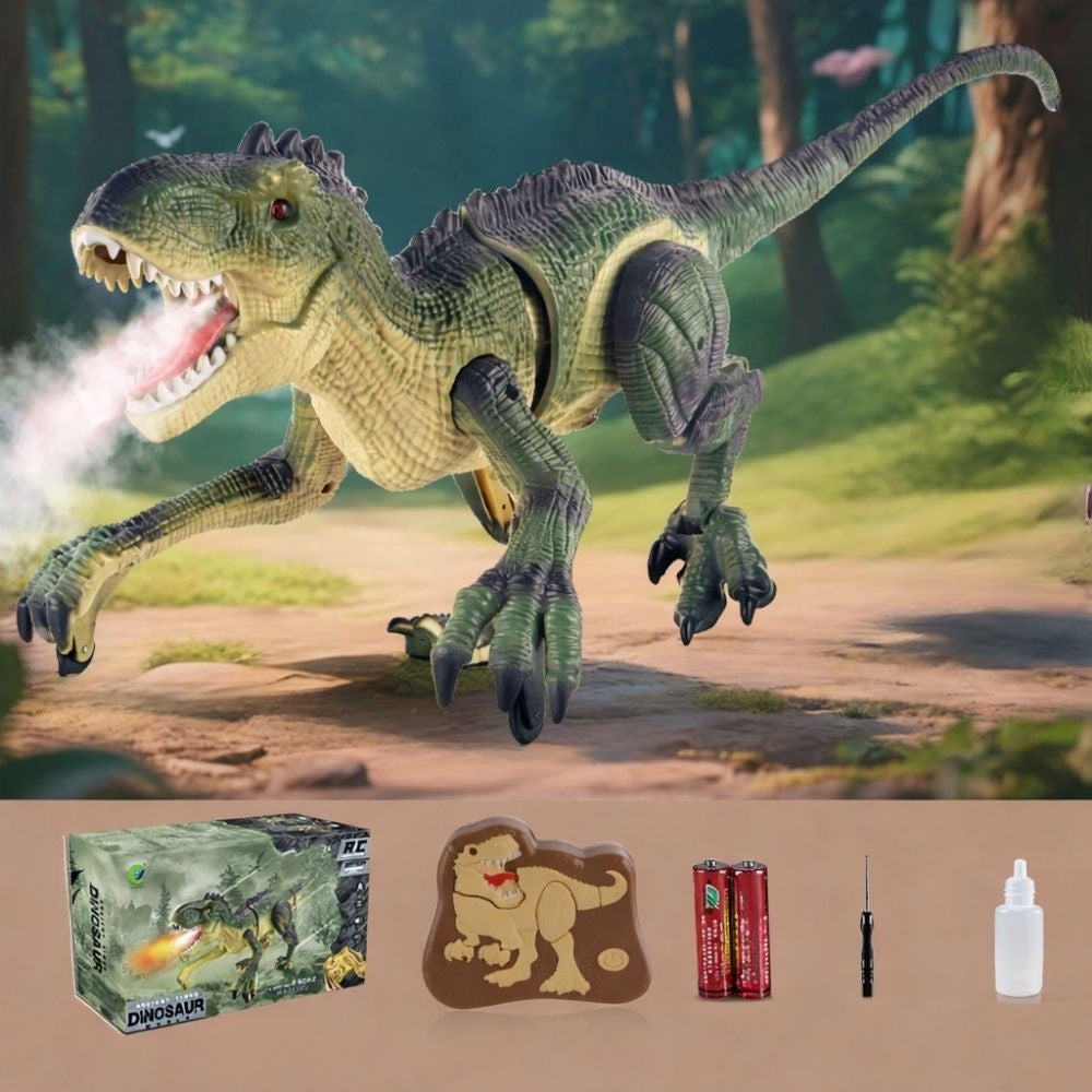 Dinosaur Toy Remote Controlled Interactive Sound Light Spray Function