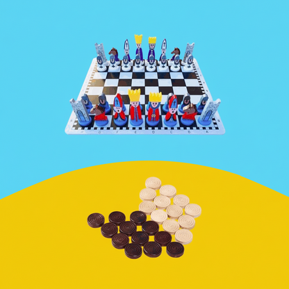 Educational Wooden Cartoon Chess Set - Image 13